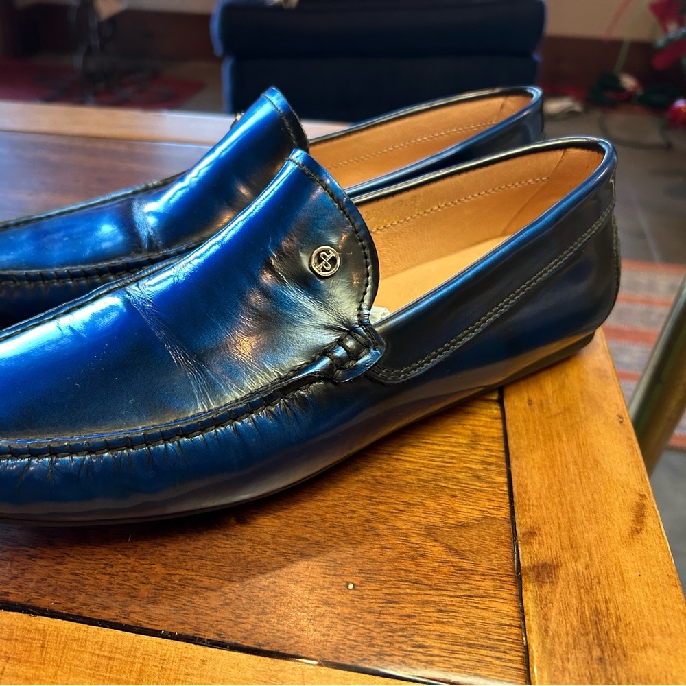 Stylish Navy Leather Loafers for Men